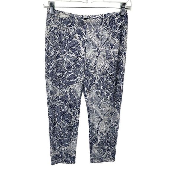 Ciara Sun Woo Womens Pull On Pants Leggings Elastic Waist Printed Blue Small - Picture 1 of 8